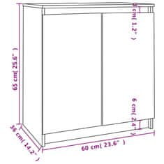 Vidaxl TV omarica bela 60x36x65 cm trdna borovina