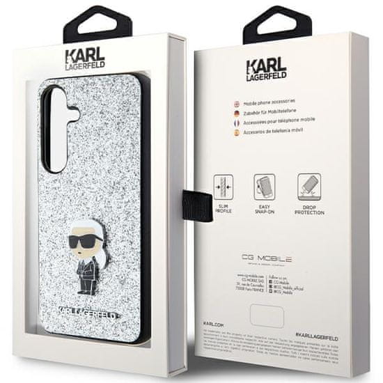 Karl Lagerfeld Ovitek Karl Lagerfeld za Samsung Galaxy S24 - Glitter Ikonik Logo Metal Pin