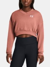 Under Armour Pulover UA Rival Terry OS Crop Crw-PNK XS