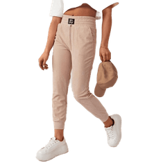 Dstreet Ženske športne hlače DERCY beige uy2043 XL-XXL