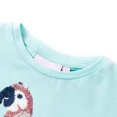 Vidaxl Otroška majica s kratkimi rokavi svetlo turkizna 92
