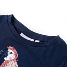 Vidaxl Otroška majica s kratkimi rokavi mornarsko modra 128