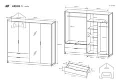 Trianova Garderobna omara Arden F - 220 cm