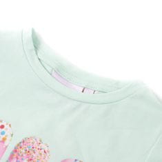 Vidaxl Otroška majica s kratkimi rokavi svetlo mint 104