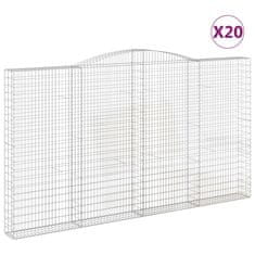 Vidaxl Obokane gabion košare 20kosov 400x50x220/240cm pocinkano železo