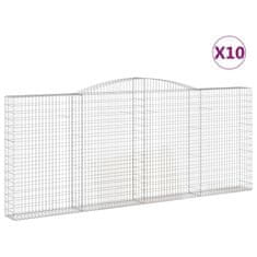 Vidaxl Obokane gabion košare 10kosi 400x30x160/180 cm pocinkano železo