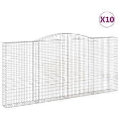 Vidaxl Obokane gabion košare 10kosov 400x30x180/200cm pocinkano železo