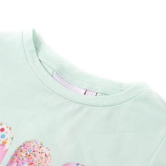 Vidaxl Otroška majica s kratkimi rokavi svetlo mint 116