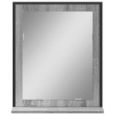 Vidaxl Kopalniško ogledalo s polico siva sonoma 50x12x60 cm