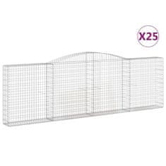 Vidaxl Obokane gabion košare 25kosa 400x30x120/140 cm pocinkano železo