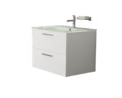 TBoss Kopalniška omarica z umivalnikom Sharp glass 60 cm bela visoki sijaj