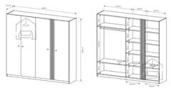 Trianova Garderobna omara Deco A - 220 cm