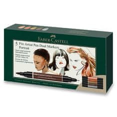 Faber-Castell Marker Pitt Artist Pen Dual Marker Portret komplet 5 kosov