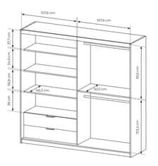 Trianova Garderobna omara Tally A - 220 cm