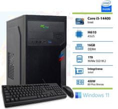 E-machine namizni računalnik, i5-14400, 16GB, SSD1TB, W11H + tipkovnica, miška (145783)