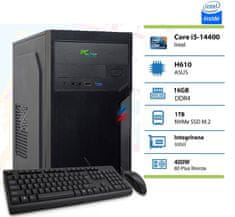 E-machine namizni računalnik, i5-14400, 16GB, SSD1TB, DOS + tipkovnica, miška (145786)