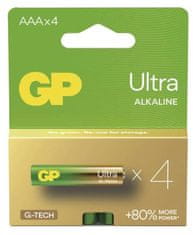 GP Ultra alkalna baterija, LR03 AAA, 4 kosi (B02114)