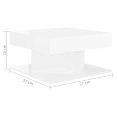 Vidaxl Klubska mizica visok sijaj bela 57x57x30 cm iverna plošča