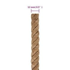 Vidaxl Vrv iz 100 % jute 12 mm 250 m