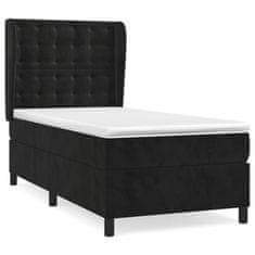 Vidaxl Box spring postelja z vzmetnico črna 90x200 cm žamet