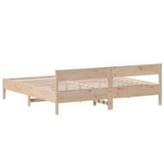 Greatstore Posteljni okvir z vzglavjem 200x200 cm trdna borovina