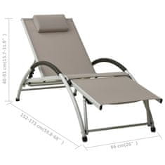 Vidaxl 310531 Sun Lounger with Pillow Textilene Taupe