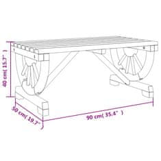 Vidaxl Vrtna klubska mizica 90x50x40 cm trden les jelke