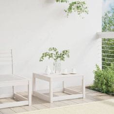 Greatstore Vrtni stolček za noge bela trdna borovina
