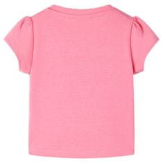 Vidaxl Otroška majica s kratkimi rokavi fluorescentno roza 128