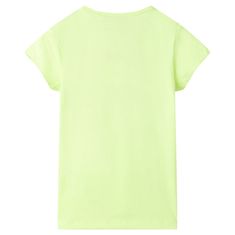 Vidaxl Otroška majica s kratkimi rokavi fluorescentno rumena 140