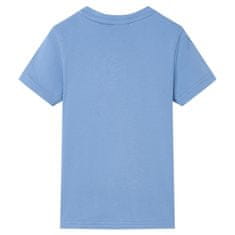 Vidaxl Otroška majica s kratkimi rokavi srednje modra 92
