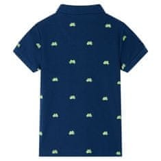 Vidaxl Otroška polo majica mornarsko modra 116