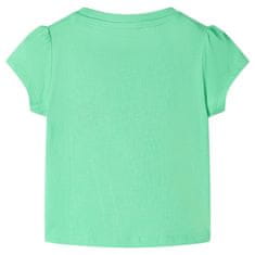 Vidaxl Otroška majica s kratkimi rokavi svetlo zelena 128