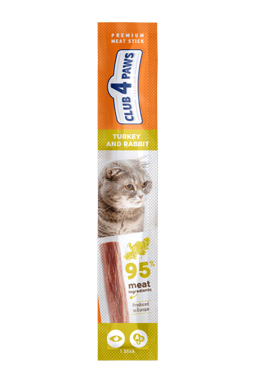 Club4Paws Premium Priboljšek za mačke - puran in zajec 10x5 g