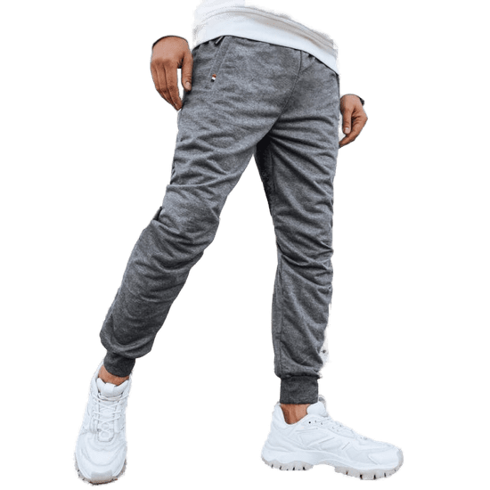 Dstreet Moške športne hlače VETRA svetlo sive barve ux4121