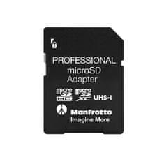 Manfrotto Professional, 128GB, UHS-I, V30, U3, 90MB/s, microSDXC spominska kartica + SD adapter (MANPROMSD128) + GRATIS ČITALEC