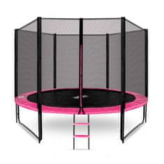 trampolin 305 cm roza + zaščitna mreža + lestev