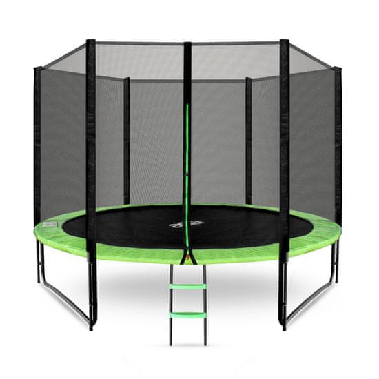 Aga Sport Pro Trampolin 305 cm svetlo zelena + zaščitna mreža + lestev