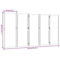 Vidaxl Paravan 5-delni taupe 350x180 cm