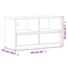 Vidaxl TV omarica SAUDA hrast 99x43x55 cm trdna borovina