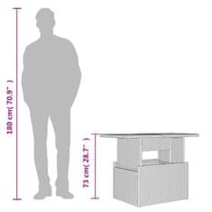 Vidaxl Vrtna miza črna 100x55x73 cm poli ratan in akacijev les