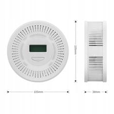 BergMont Senzor dima in plina CO, detektor ogljikovega monoksida , LED zaslon, alarm 90 dB, 3xAA baterije