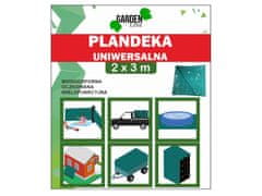 GARDEN LINE Zelena vodoodporna ponjava z očesci, večnamenska 2x3m 