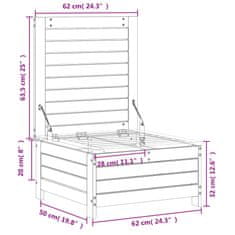 Vidaxl Vrtni stolček za noge 62x63,5x32 cm trden les douglas