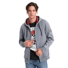 OMBRE Pralen moški pulover brez kapuce V3 OM-SSDS-0110 svetlo modra MDN124156 XL