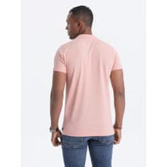 OMBRE Pletena polo majica V5 S1746 svetlo roza barve MDN124422 S