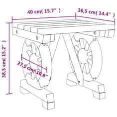 Vidaxl Vrtni stolček za noge 40x36,5x38,5 cm trden les jelke