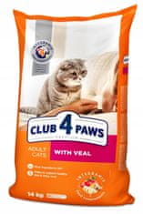 Club4Paws Premium suha hrana za odrasle mačke - telečje meso 14 kg