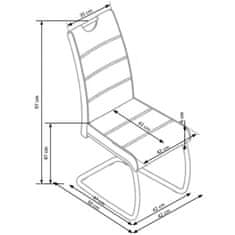 Halmar Jedilni stol K349 - siv / krom