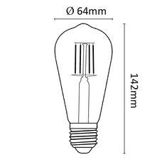 Asalite LED filament 7W, E27, 2000K, 650lm